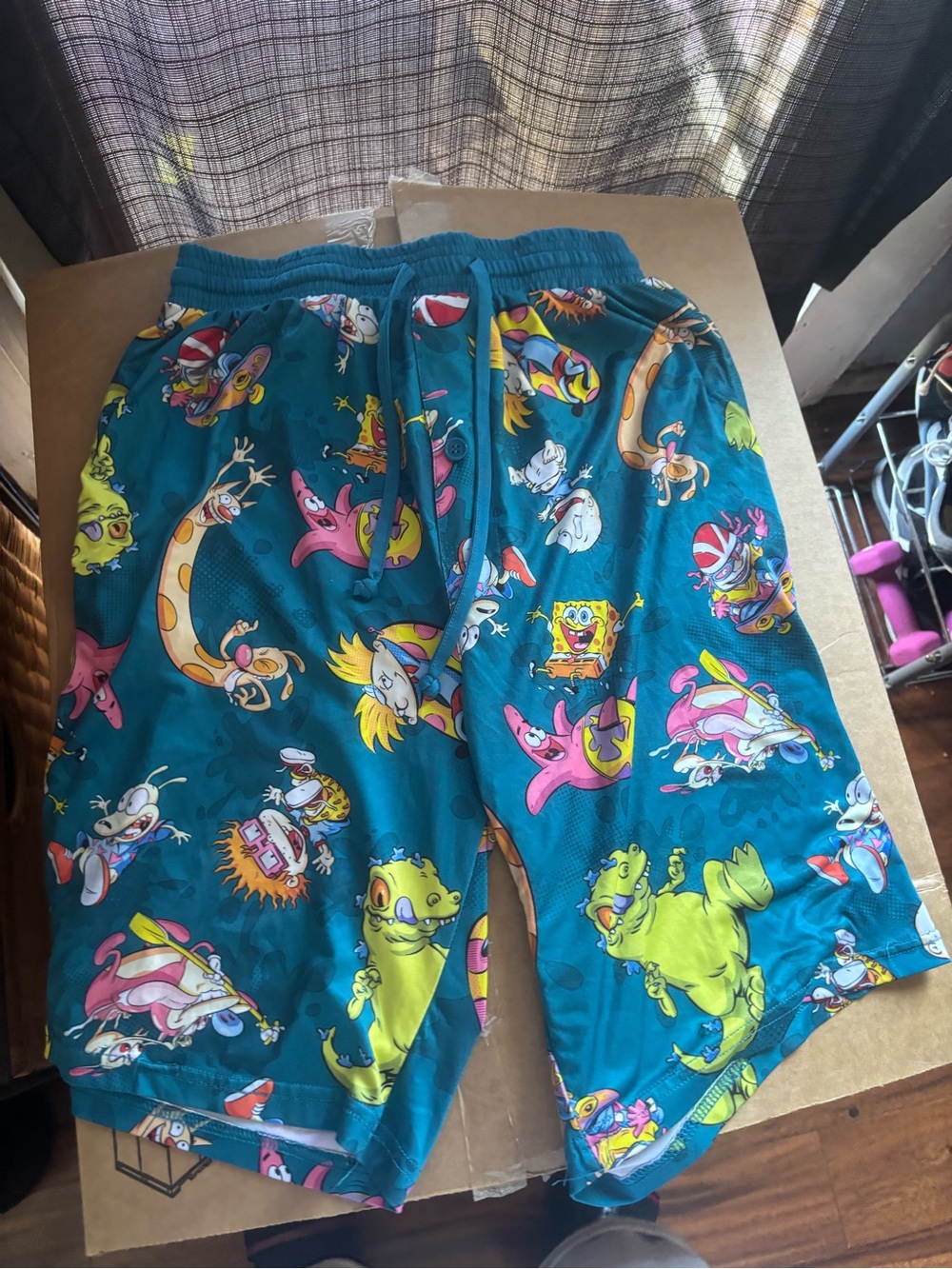 Nickelodeon Teal Cartoon Character Print Shorts